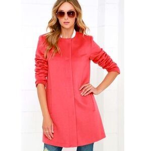 BB Dakota Coat Size Medium Catina Coral Wool Blend NWOT